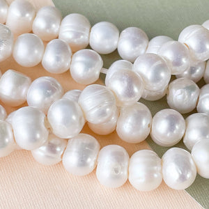 8mm Large Hole White Freshwater Pearl Strand – Beads, Inc.